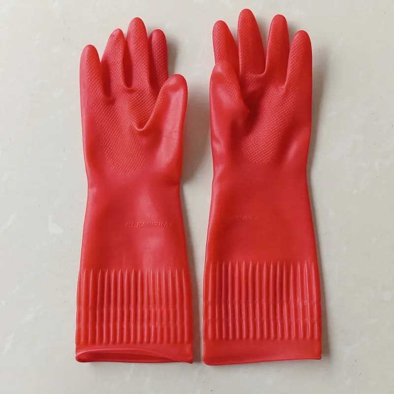 Guanti in lattice estesi Thiened, guanti da lavoro in gomma, guanti industriali, guanti di protezione per lavanderia resistenti agli acidi e agli alcali