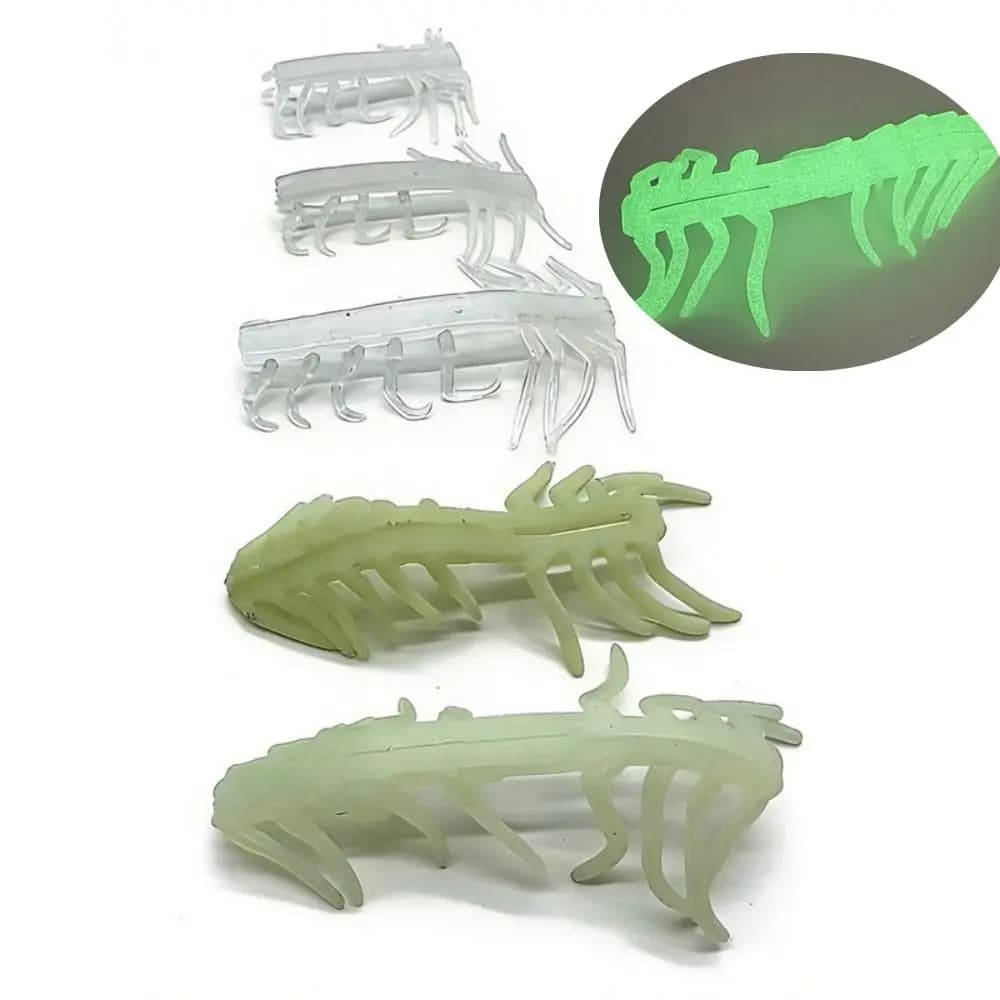 10pcs Luminous Artificial Fishing Bait Noctilucent Soft Rubber Fishing Lure Parts Wooden Accessories Fishing Tackle Parts