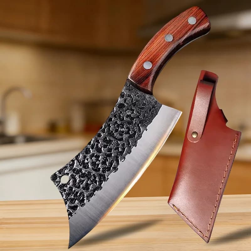 Coltello da Macellaio WXCOO Forgiato, Coltello da Disosso, Coltello da Cucina Multiuso in Acciaio Inossidabile per Chef, Coltelli da Cucina per Affettare con Custodia