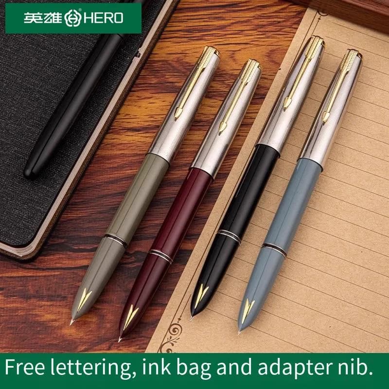 Hero Pen 616S Retro Collection Adult Business Office Ink Pen Curved Tip Art Writing Practice Calligraphy Gift Arrow Mark
