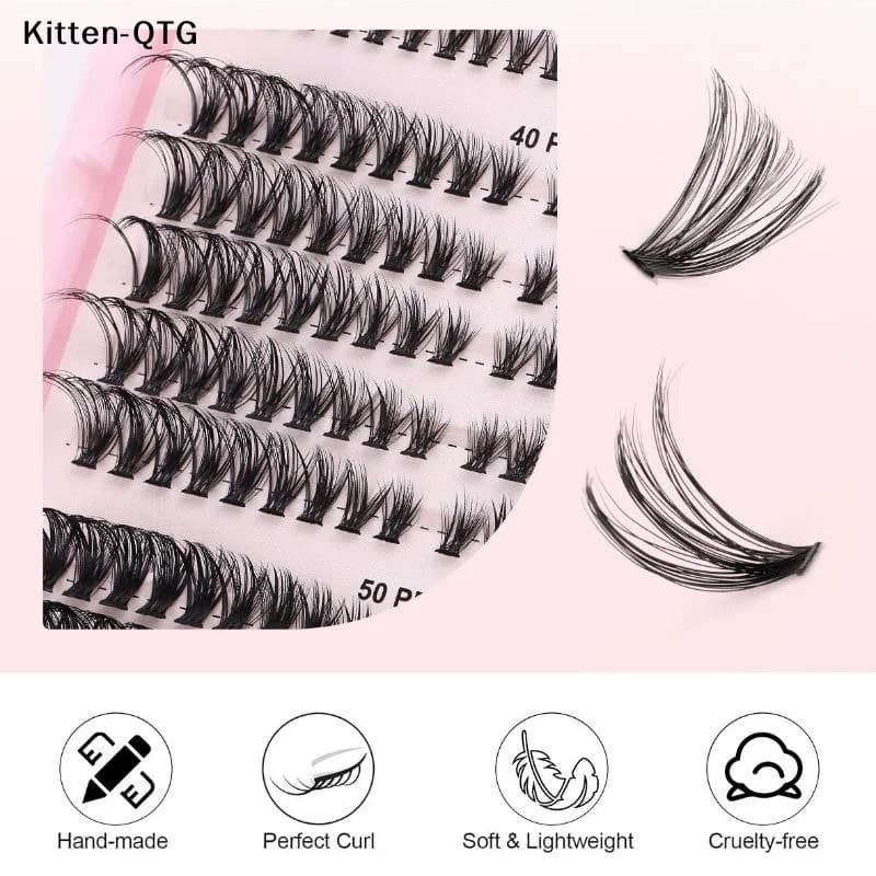 570pcs 30D/40D/50D/60D Individual Lashes Book Clusters Extensions False Eyelash DIY At Home Cluster Eyelash Extensions Makeup