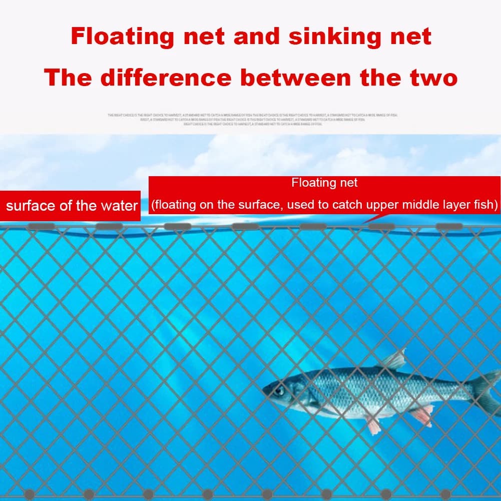 Rete da Pesca per Esterni 8/15/20/30M, Rete a Tramaglio in Nylon Monofilamento, Rete a Tre Strati per la Cattura di Pesci, Accessorio per Attrezzatura da Pesca