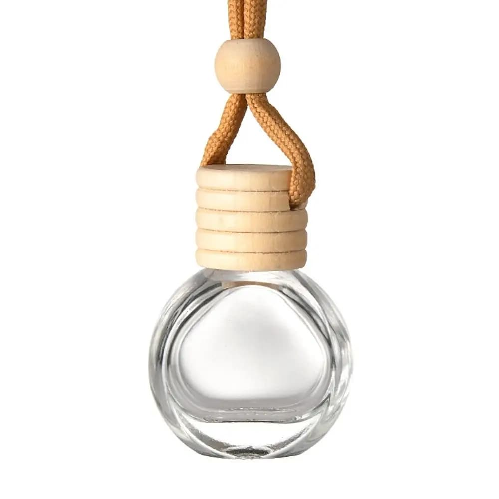 Nuova mini bottiglia pendente per profumo Decorazione automobilistica in legno Diffusore di profumo Aromaterapia automatica Bottiglia di profumo vuota in vetro