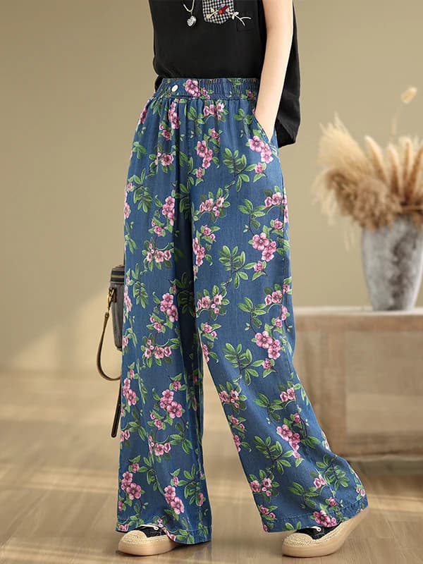 Design Sensation Casual Jeans a gamba larga a vita alta da donna, nuovo stile estivo, pantaloni a taglio dritto di alta gamma con vita elasticizzata