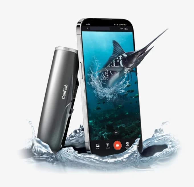Telecamera Subacquea Canfish CamX ad Alta Definizione, Registratore Video Wireless per Acque Profonde, Telecamera d'Azione per Pesca Subacquea