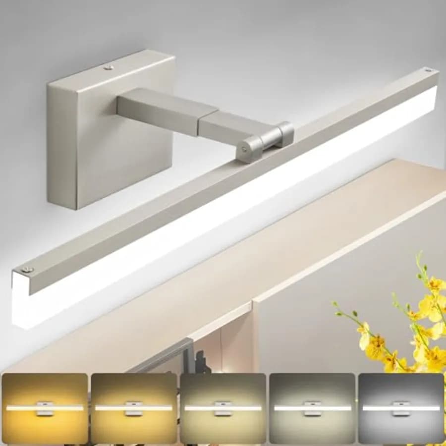 Lampade a LED per specchiera - Lampada da bagno moderna retrattile da 24 pollici sopra lo specchio 5CCT