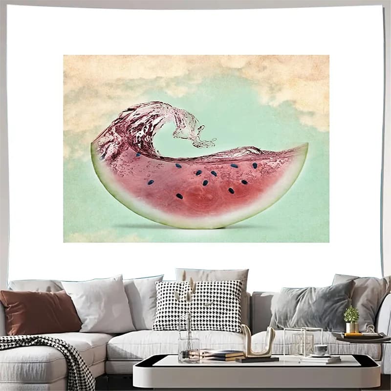Watermelon Tapestry Wall Hanging Summer Vibes Home Decor Beach Aesthetic Room Decor Tropical Wall Art Dorm Room Decoration Vivid