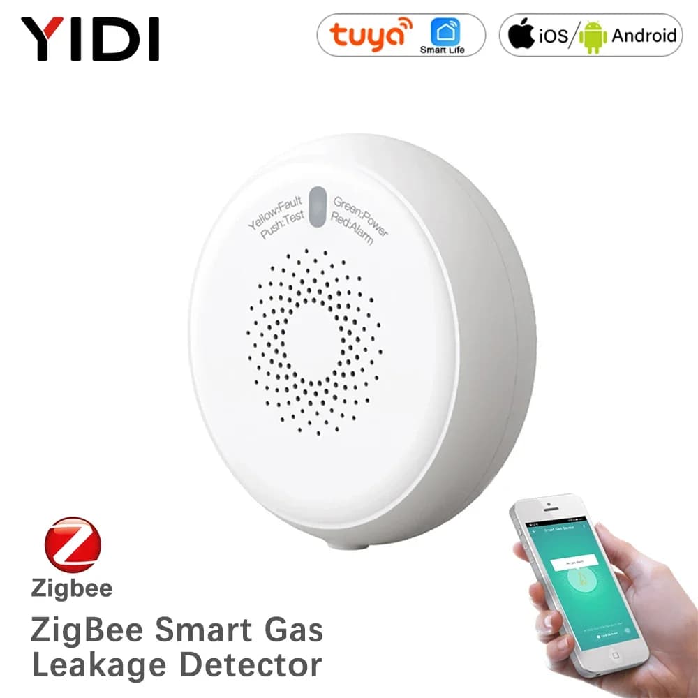 Rilevatore di perdite di gas intelligente ZigBee Sensore combustibile Tuya Sistema di allarme di sicurezza domestica intelligente Smart Life Tuya App compatibile con telecomando