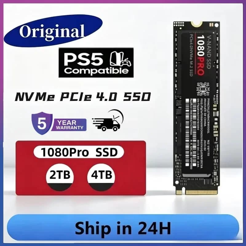 1080PRO Original New M.2 NVMe PCIe 4.0 SSD High Speed 1/2/4TB Gaming Internal Drive Storage Upgrade For PS5 Laptop Desktop PC