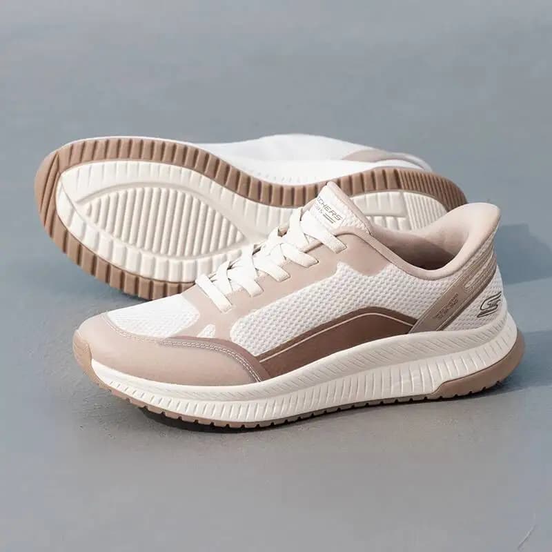Skechers Women's Sports Comfortable And Breathable Walking Shoes, Lightweight, Wear-Resistant, Low-Top, Fashionable 117741-NTMT