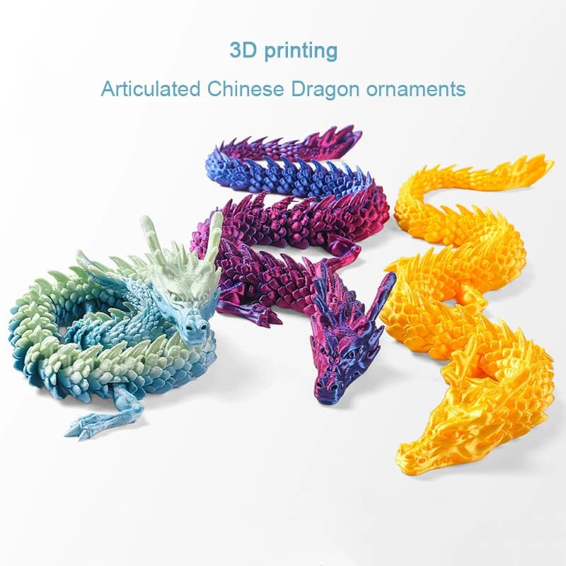 Ornamenti di Draghi Cinesi Stampati in 3D, Loong Articolato Manuale per Punti Panoramici, in PLA Ecologico