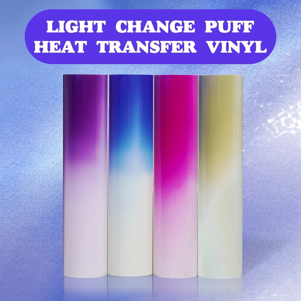 3D light-changing puffs thermal transfer vinyl 25cm x 30cm-4 pieces of foam transfer film HTV T-shirt patterns in various colors