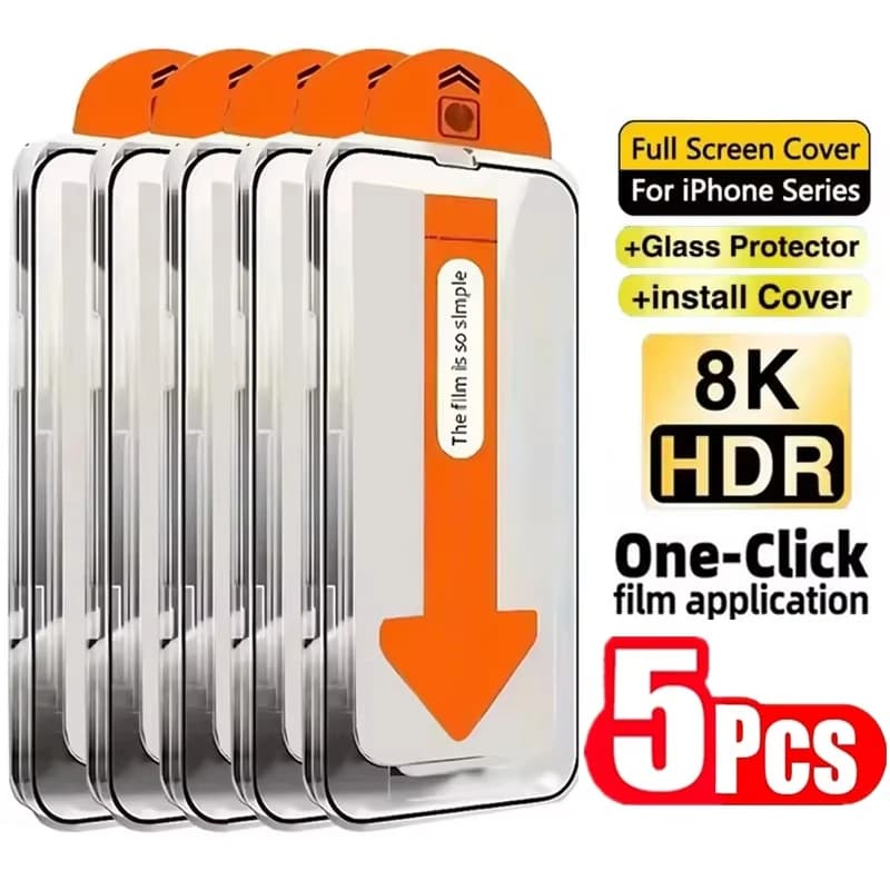 1-5 Pezzi Protezioni Schermo in Vetro Temperato Senza Polvere Facili da Installare per iPhone 17 Pro Max, iPhone 17 Pro, Air 16, 15, 14, 13, 12, 11, 16e