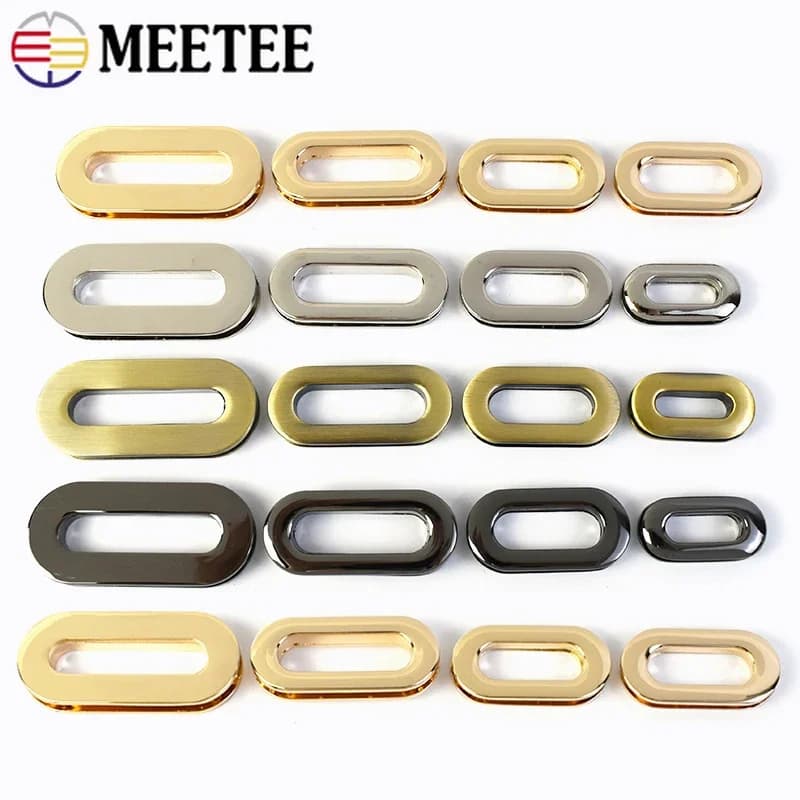 4/10/20 pezzi occhielli ovali in metallo fibbia con occhielli occhiello chiusura vite borsa in pelle decorazione anelli gancio vestiti scarpe accessorio