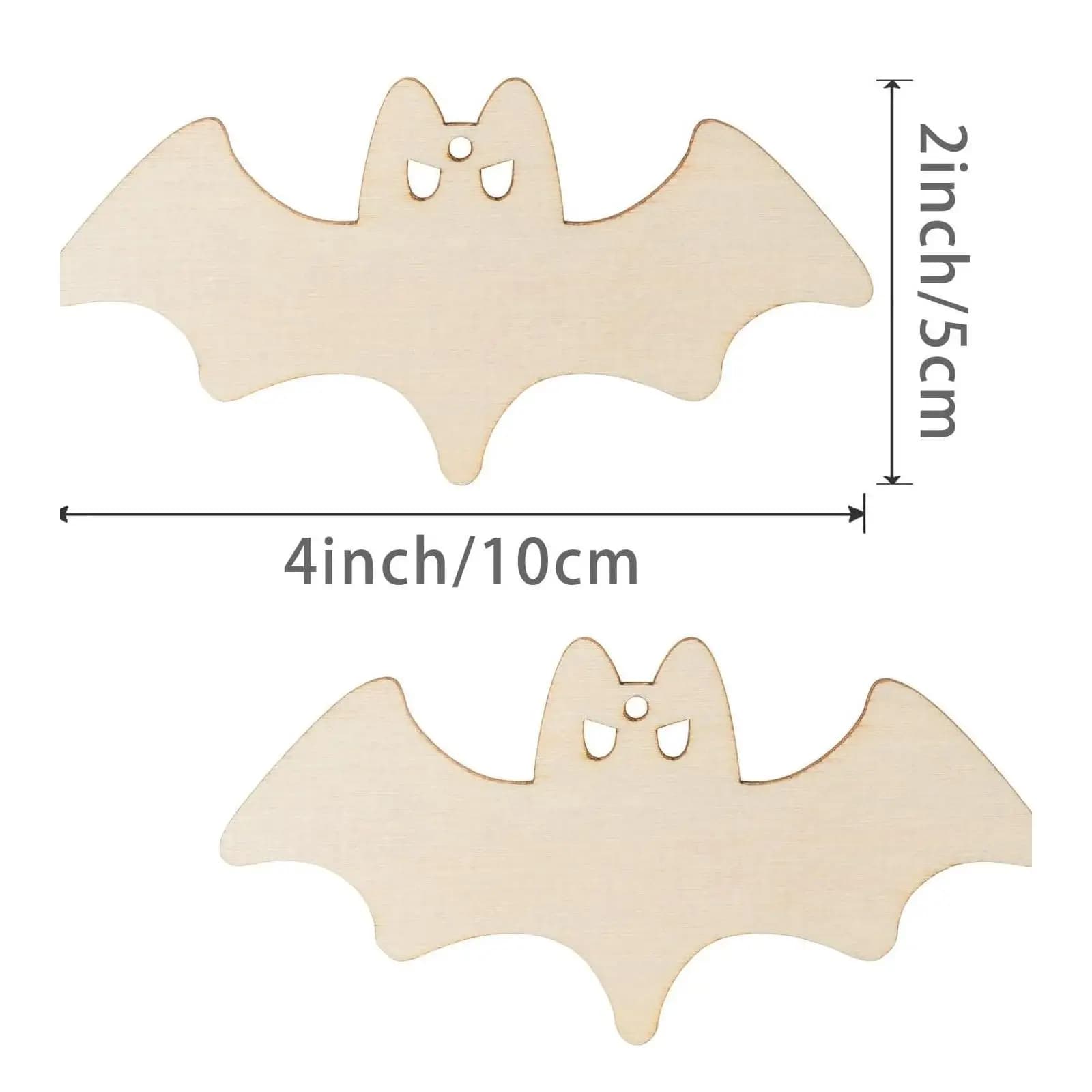 Ornamenti Pendenti a Forma di Pipistrello in Legno, Fette di Legno Versatili per Decorazioni di Case Stregate
