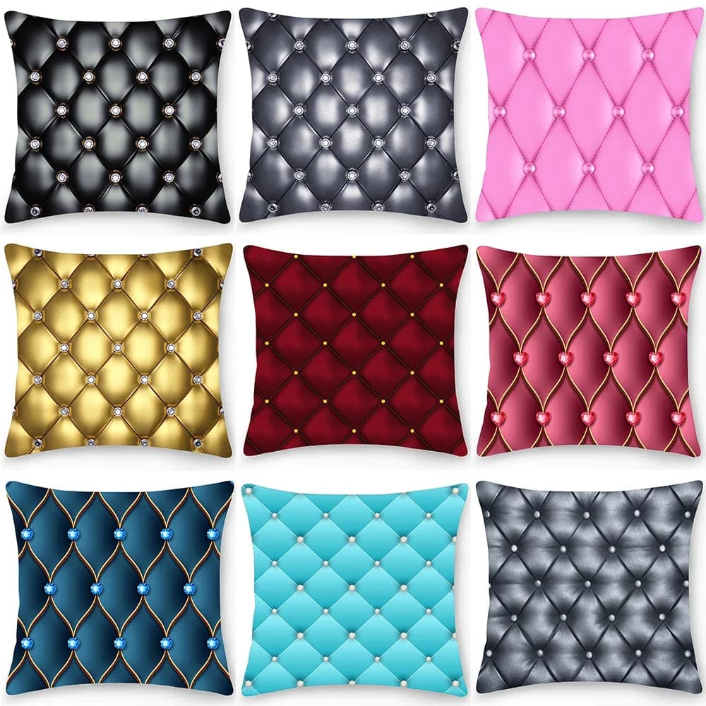Home decoration Federa for car sofa Two-sided pillow with geometric crystal print