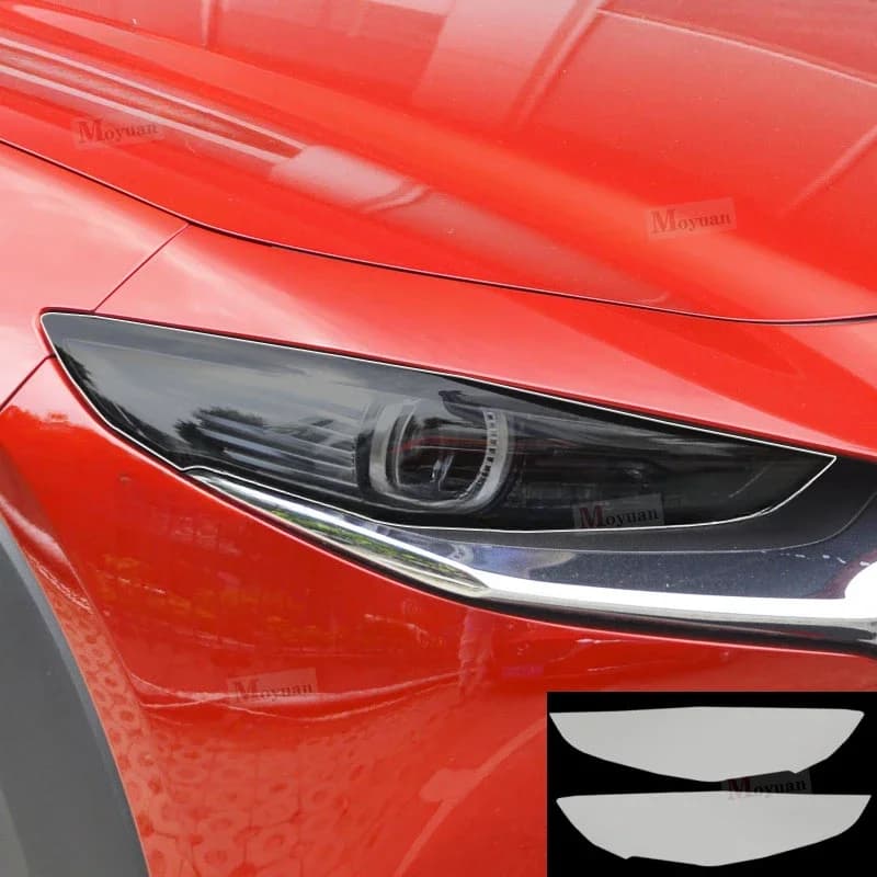 2 pezzi pellicola protettiva per fari auto restauro fari adesivo TPU nero trasparente per accessori Mazda CX-30 2020-2023