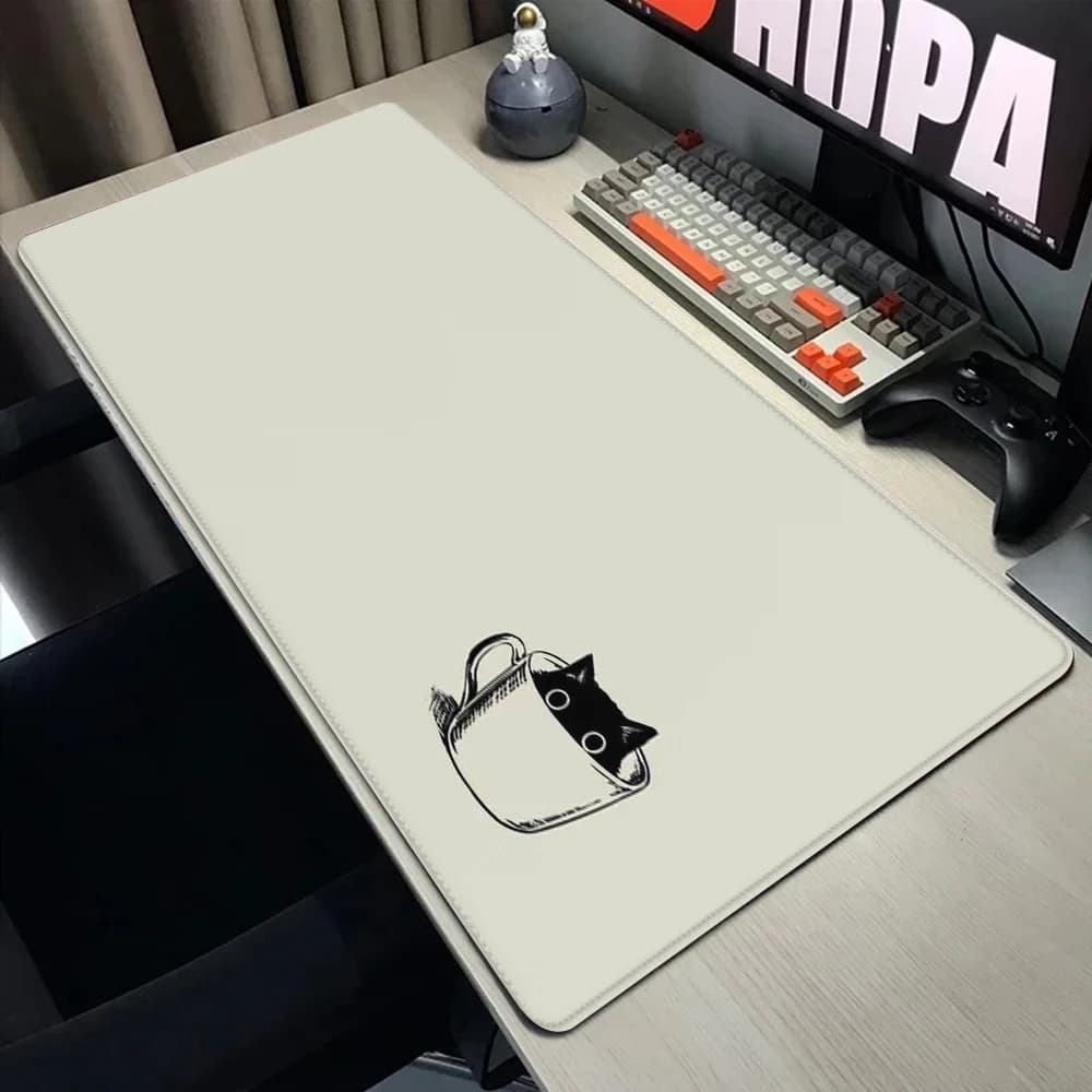 Funny black cat Mouse Pads Cute Cat Computer Mousepad Company Desk Pad 100x50cm Large Kawaii Mausepads Office Mouse Mat XXL Big