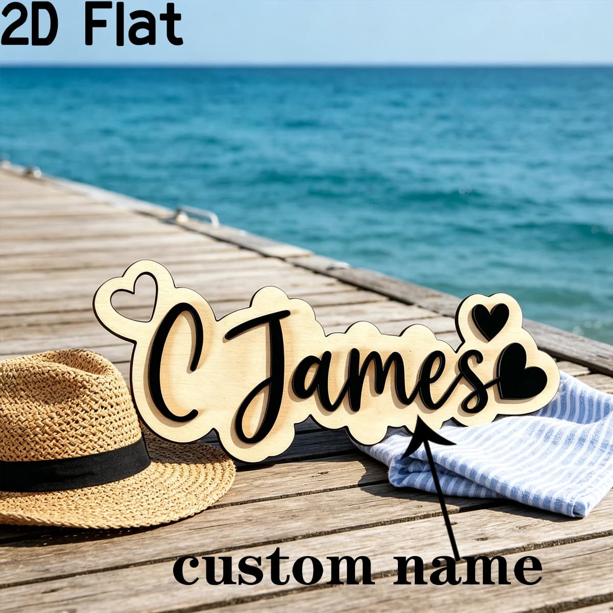 1 Pezzo Targa Decorativa in Legno Personalizzabile con Nome e Amore, Decorazione per Parete e Porta di Casa, Regalo Fai da Te per Nascita, Compleanno, Matrimonio