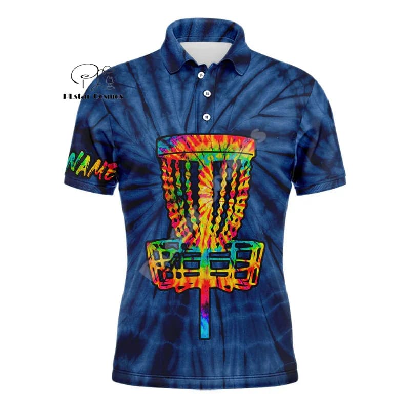 Nome personalizzato disco Golf Player Camo Flame Graffiti Tattoo Retro 3dprint Summer Casual Harajuku maniche corte Polo Jersey camicie A7