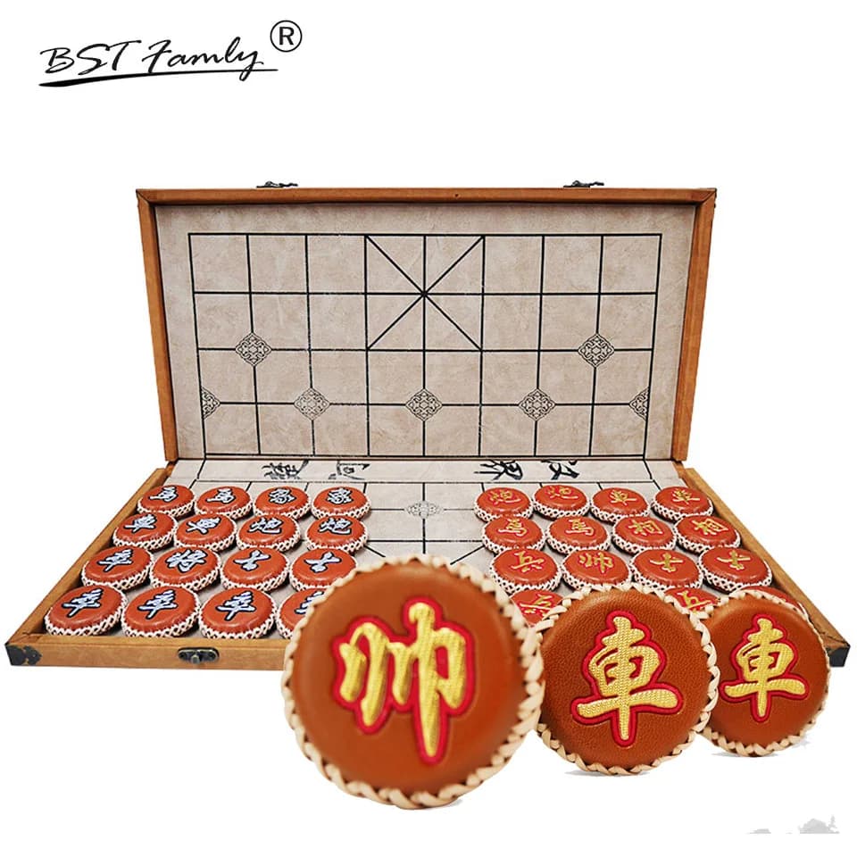 Scacchi cinesi Xiang Qi Size6 Pezzi in pelle 55mm * 20mm Scacchiera pieghevole 32 Pz/set Gioco di puzzle Regalo per bambini BSTFAMLY C15