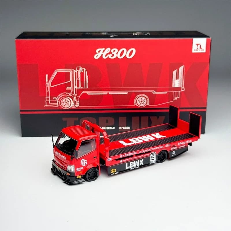 TOP LUX 1/64 LBWK Super Silhouette H300 Flatbed Transport Trailer Diecast Car Model Alloy Simulation Collection Toy Gift For Boy