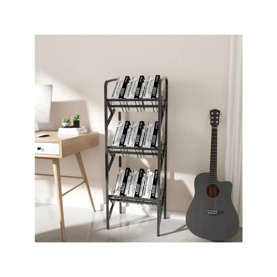 Bookshelf Storage Shelf Bookcase Freestanding Storage Stand Book Organizer For Living Room, Bedroom, Kitchen, Rust Resistance,