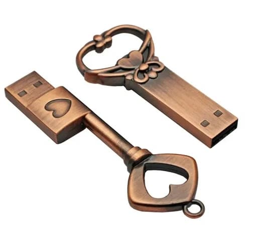 Chiavetta USB JASTER a forma di cuore in rame, pendrive, pen drive, 4GB 16GB 32GB 64GB, chiavetta in metallo, memory stick, regalo di nozze