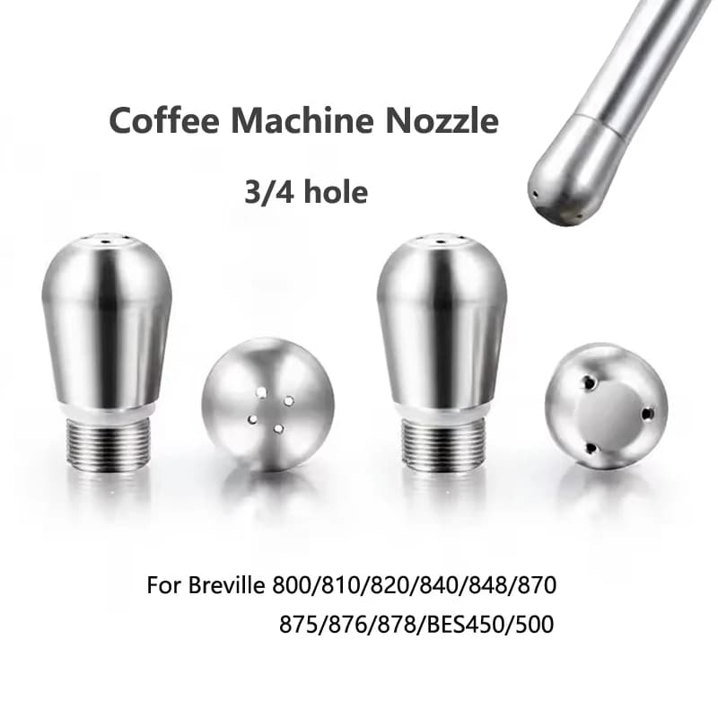 Ugello vapore per macchina da caffè Ugello vapore per macchina da caffè a 3/4 fori Beccuccio per schiuma di latte Punta per bacchetta vapore per accessori Breville