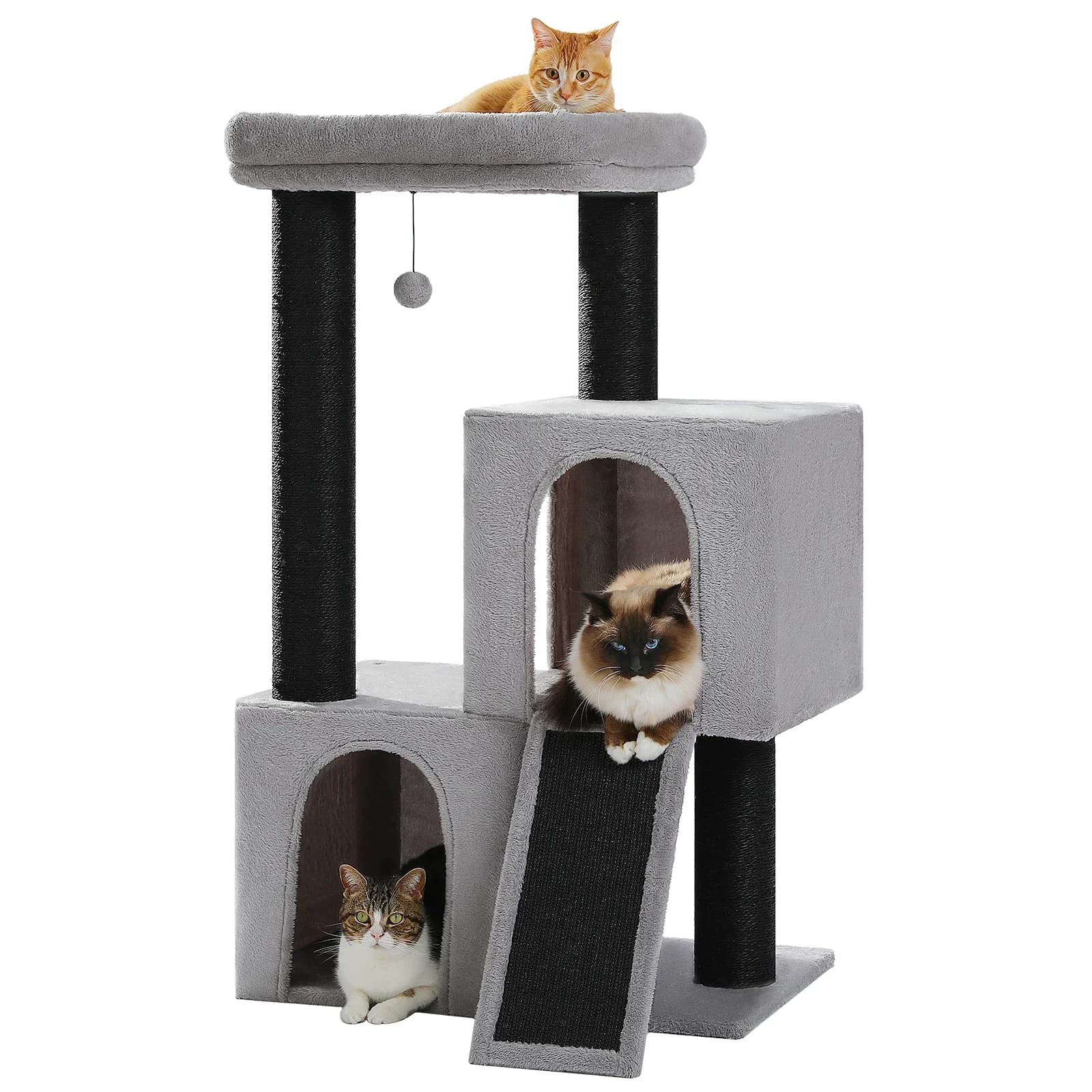 %Una torre per albero per gatti con tiragraffi per gatti di grandi dimensioni Doppia grotta estremamente grande completamente rivestita in sisal adatta per gatti di grandi dimensioni