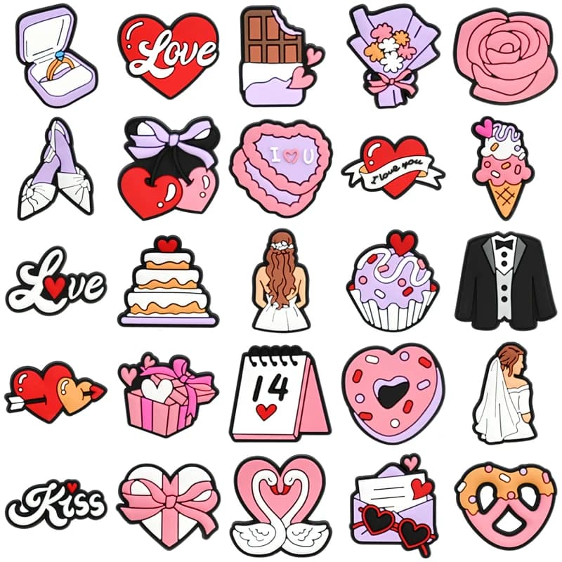 Ciondoli per scarpe per Crocs Accessori Scarpe da sposa Fascino per decorazioni Croc Spille Accessorio da uomo Jeans Donna Zoccoli Clip Distintivi
