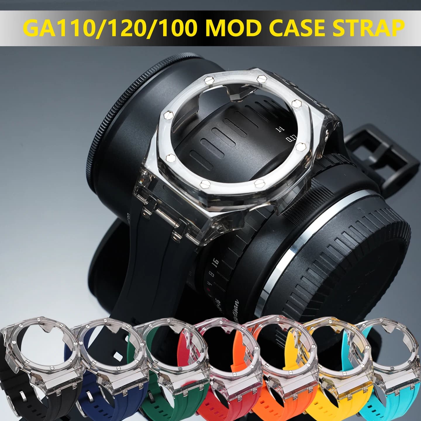 Colorful Silicone Strap Transparent Watch Case Mod Kit For Casio G-Shock GA110 GA100 GA120 Modification Farm Oak Men Watch Acces