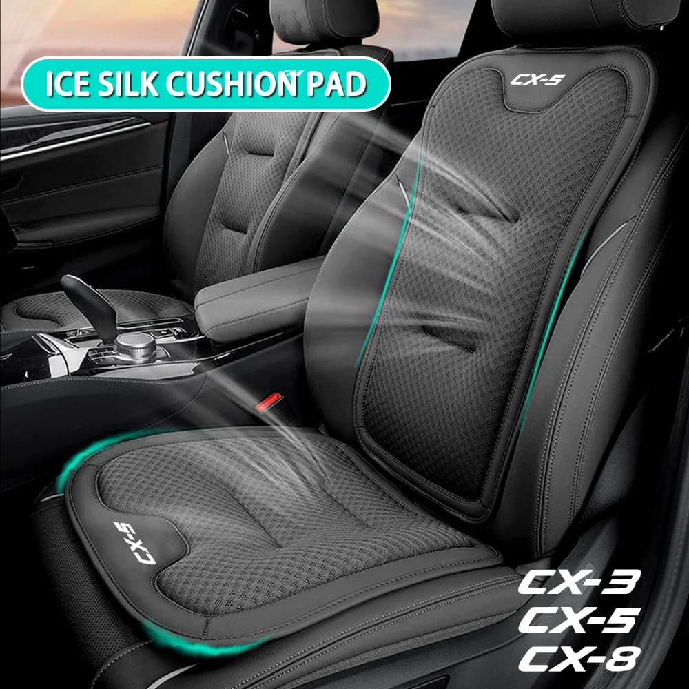 Ice Silk Car Seat Cushion Cover for Mazda 3 CX5 CX3 CX8 6 GH MX5 Breathable Cooling Non Slip Seat Protector Interior Accessories