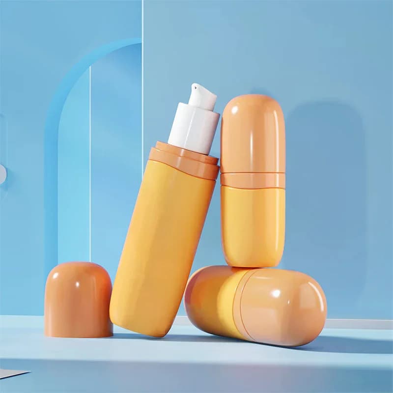 30/50/80ml Flacone Spray Bottiglia di Lozione Impostazione Spray Protezione Solare Idratante Vuoto Contenitore Cosmetico di Plastica Arancione Viaggio Portatile