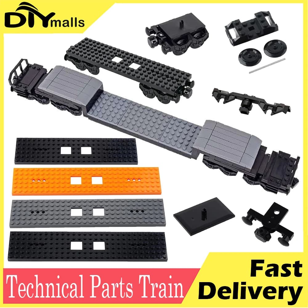 Parti tecniche MOC City Train Base Ruota Tracce Piastra Base Superiore Building Blocks Mattoni fai da te per Legoeds EV3 4025 92336 91994 2871
