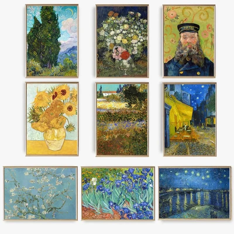 Vincent Van Gogh Select Print Poster Impressionist French Landscape Flower Starry Night Diamond Painting Wall Art Room Home De