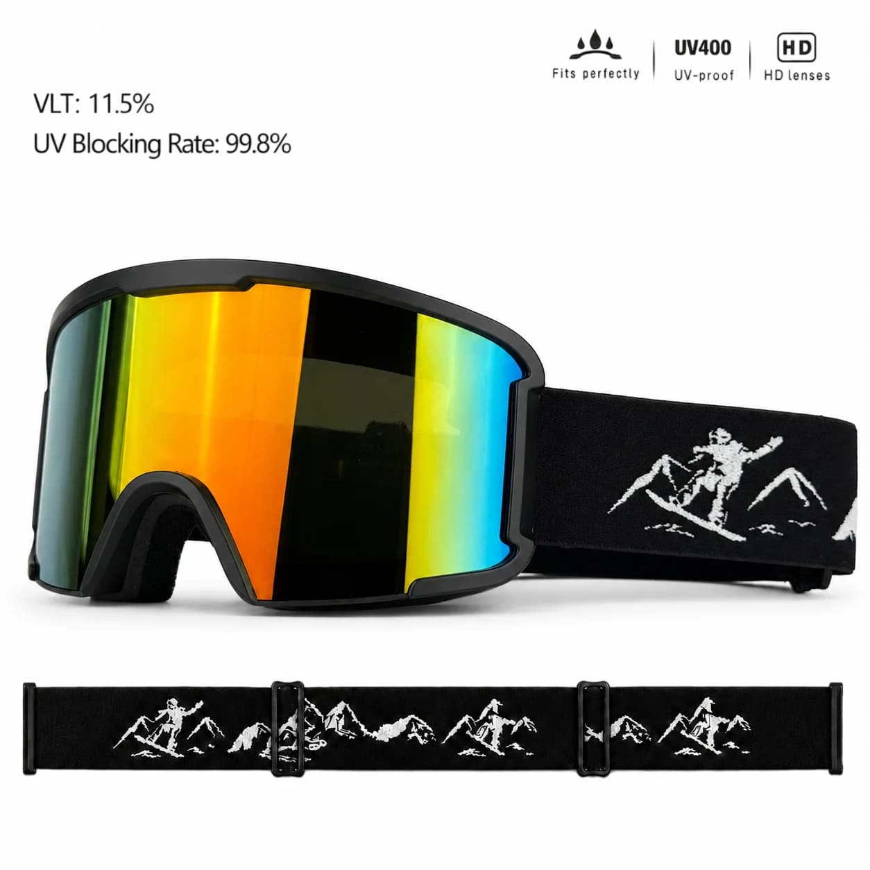 Adult High-Quality Ski Goggles HD Anti-Fog Wind-Dust-Proof UV400 Cycling & Skiing Outdoor Sports Eyewear