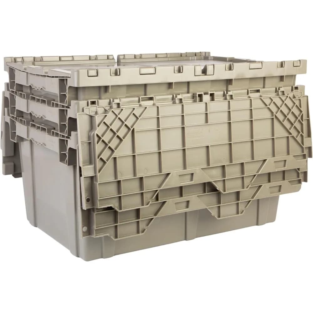Exchange 27,3 x 17,2 x 12,6 (confezione da 3) Contenitore di distribuzione con coperchio incernierato, grigio/marrone