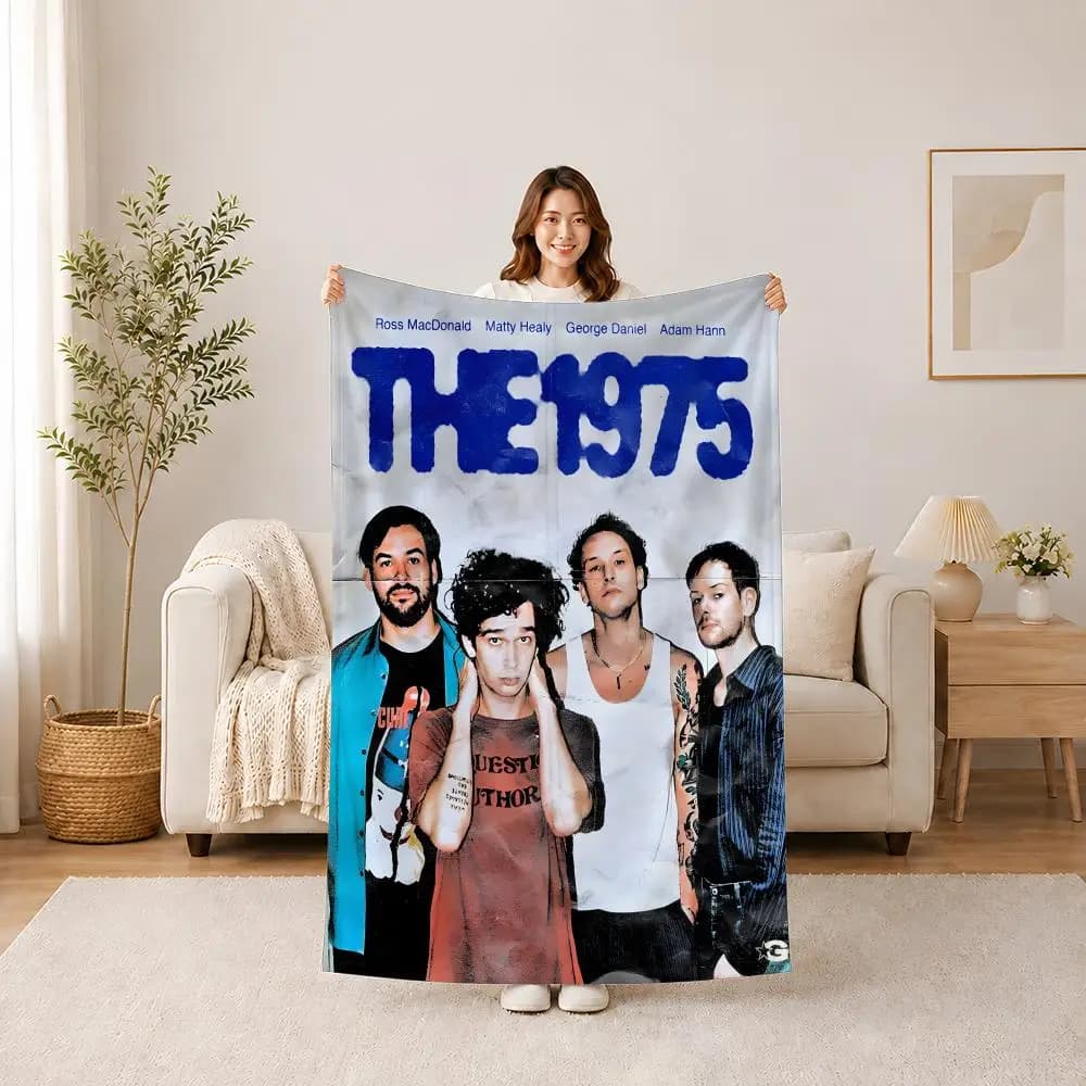 The1975 Throw Summer Flannel Blanket, Anti-Static Washable Shawl for Car Office Kids Nap