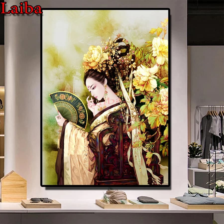 5d full diamond painting stitch cross Classical singer,geisha Girl full round square diamond embroidery Diy mosaic diamond decor