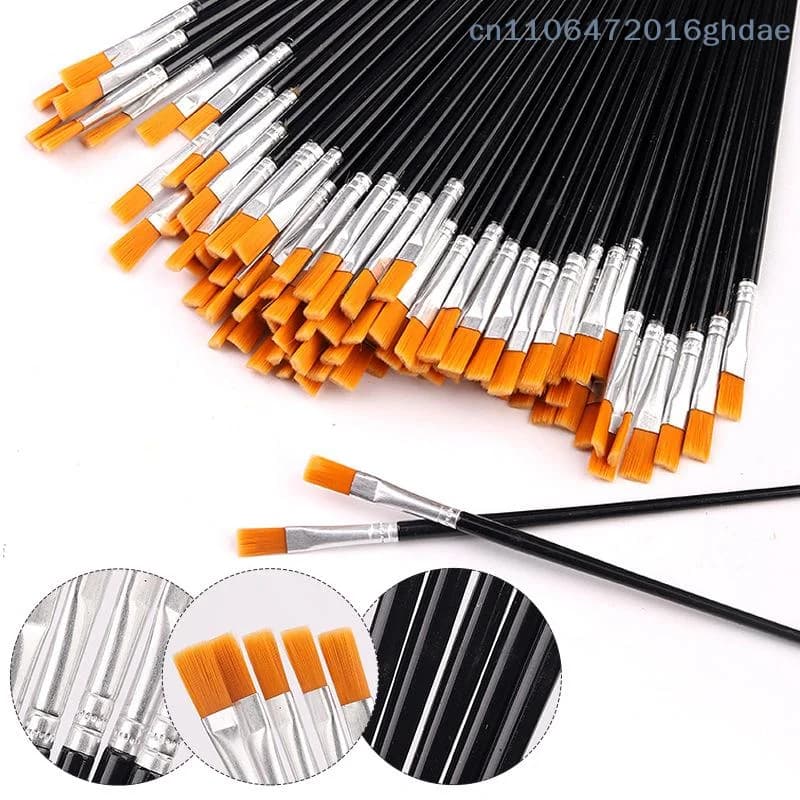 30/60/100/110 Pcs Painting Brushes Set Art Round / Flat Brushs Nylon Hair Paint Brushes Pen For Oil Watercolor Art Supplies