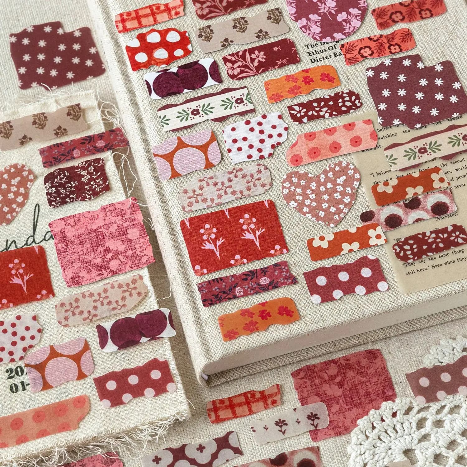 50 pezzi/1 lotto di adesivi kawaii per cancelleria, frammenti di carta per junk journal, decorazioni per scrapbooking e fai da te.