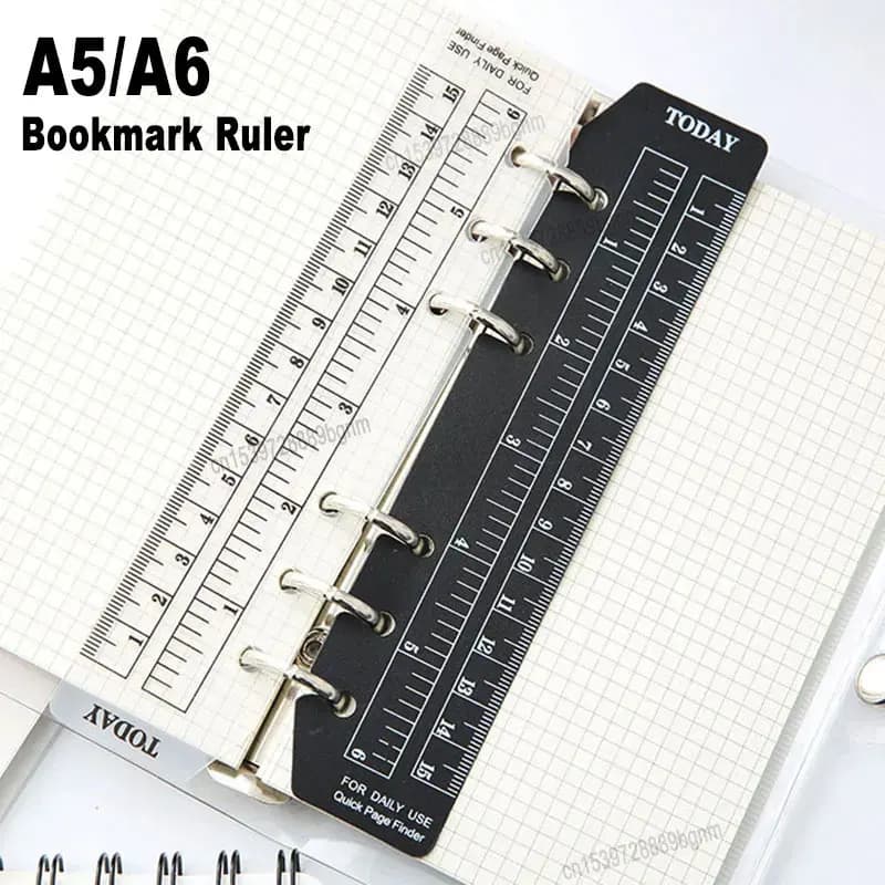 5 pz 10 pz Set A5 A6 segnalibro smerigliato righello dritto per 6 fori raccoglitore a fogli mobili Notebook Planner indice strumento di misurazione della pagina