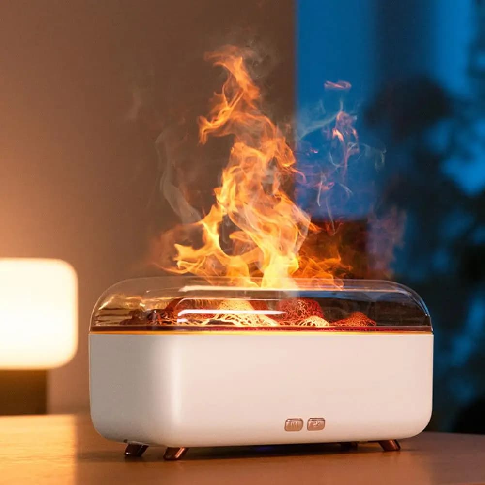 300ml Creativo Mini Lava Vulcanica Olio Essenziale Diffusore di Aroma Piccola Famiglia USB Sette Colori Luce Ambientale Fiamma Umidificatore