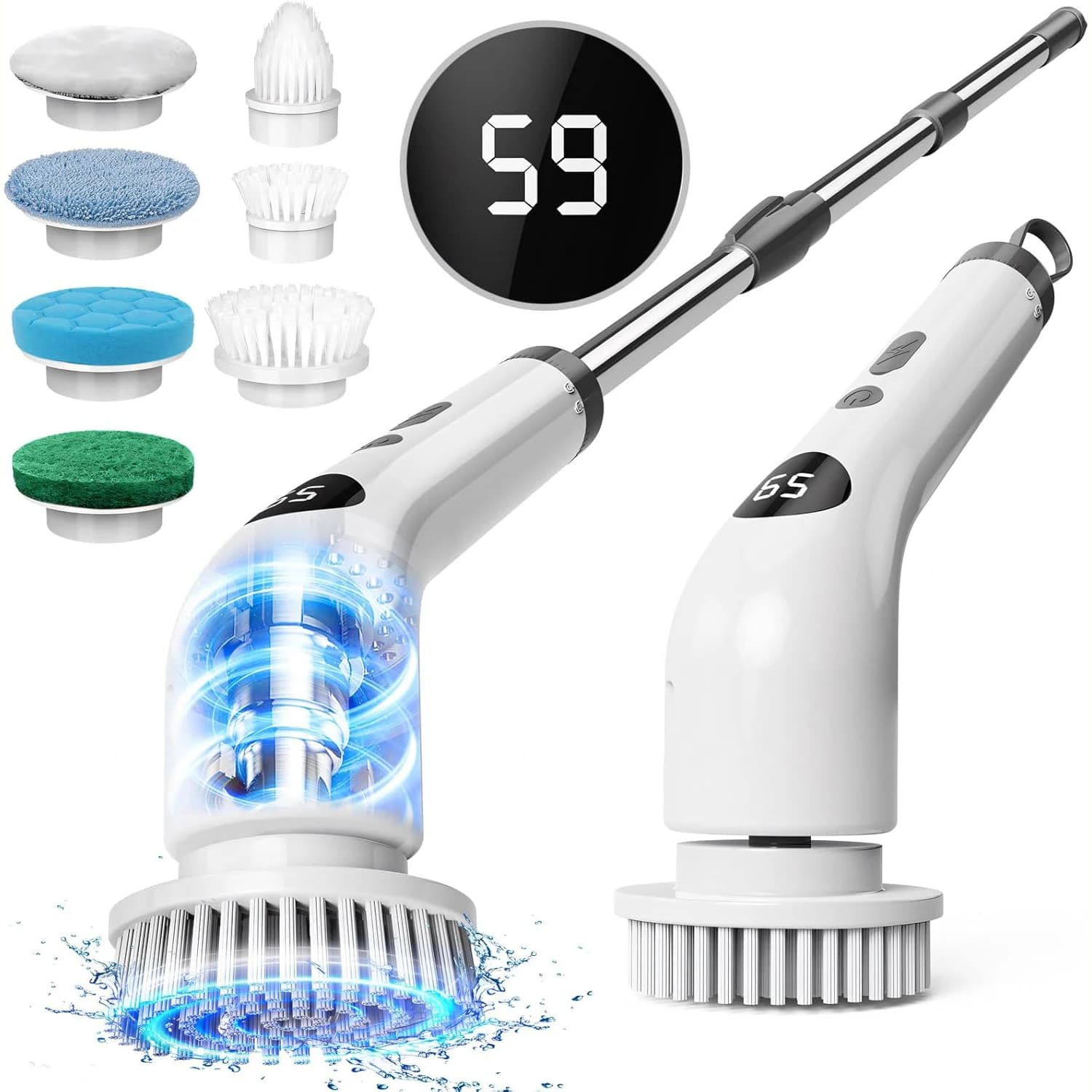 Cordless Spin Scrubber Electric Multipurpose Cleaning Brush for Kitchen Bathroom Toilet - Household Hair Brushes And Mops