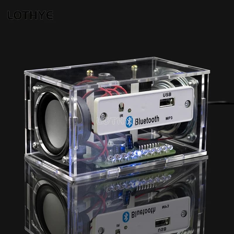 Mini Bluetooth Dual Channel Audio 3W * 2 Electronic Kit DIY-Y Voice Control Spectrum Level Indicator Display Welding Kit