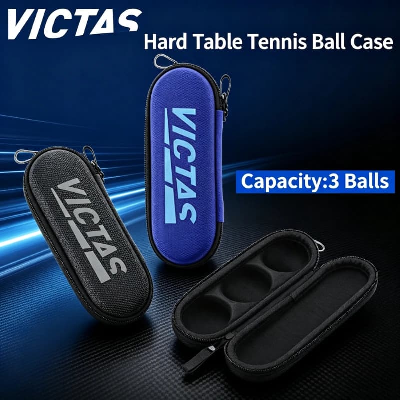 VICTAS Original Table Tennis Ball Case Capacity 3 PingPong Ball Storage Box Hard Anti-pressure for Easy Carry and Daily Training