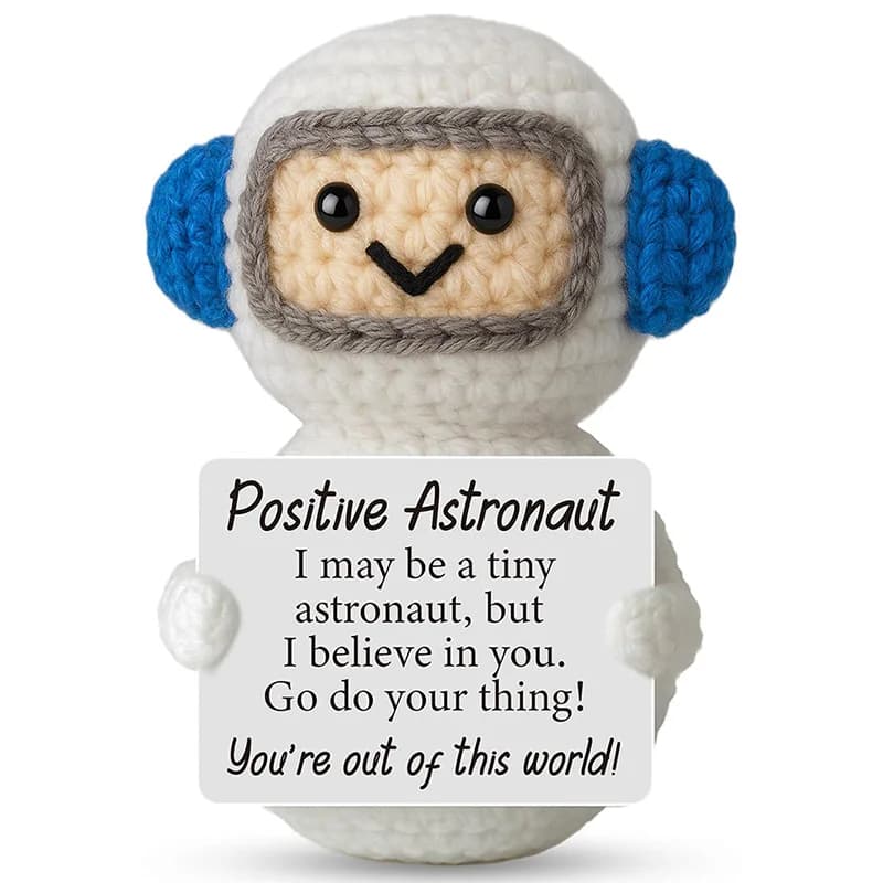 Divertenti Bambole Astronauta Fatte a Mano all'Uncinetto per Supporto Emotivo, Decorazione per Casa e Scrivania, Regalo di Compleanno per Amici