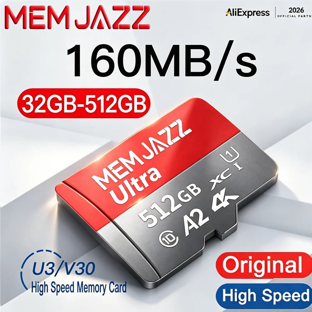 Micro TF SD Card Memory 64GB 128GB 256GB 512GB U3 V30 High Speed for Photographers Video Creators