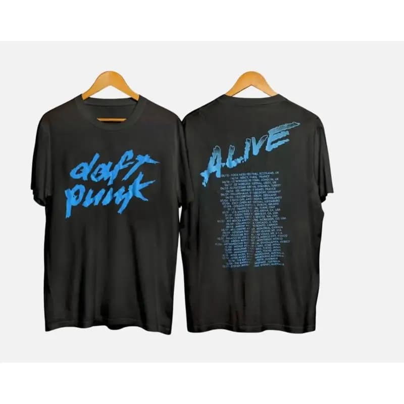 RARA maglietta vintage del tour daft punk vivo del 2007